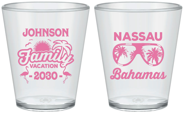 Custom Family Vacation Plastic Shot Glasses - Bahamas | 180041