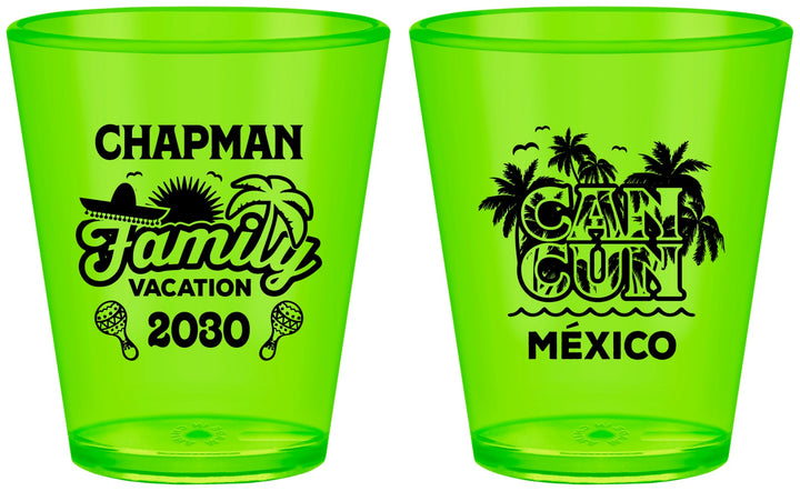 Custom Family Vacation Plastic Shot Glasses - Cancun | 180042
