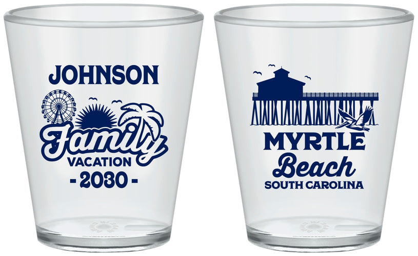 Custom Family Vacation Plastic Shot Glasses - Myrtle Beach | 180045