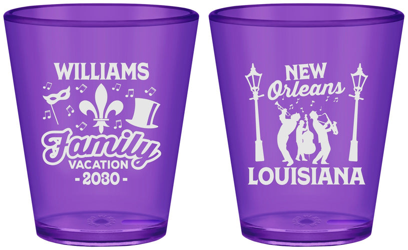 Custom Family Vacation Plastic Shot Glasses - New Orleans | 180047
