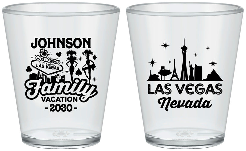 Custom Family Vacation Plastic Shot Glasses - Las Vegas | 180048
