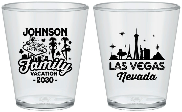 Custom Family Vacation Plastic Shot Glasses - Las Vegas | 180048
