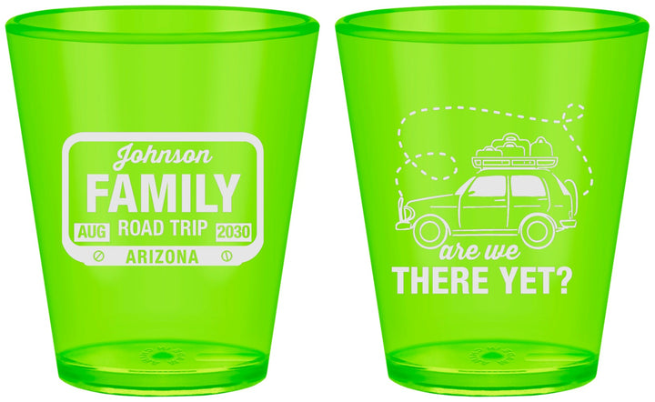 Custom Family Vacation Plastic Shot Glasses - Road Trip Car | 180050