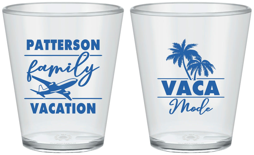 Custom Family Vacation Plastic Shot Glasses - Vaca Mode Trip | 180054