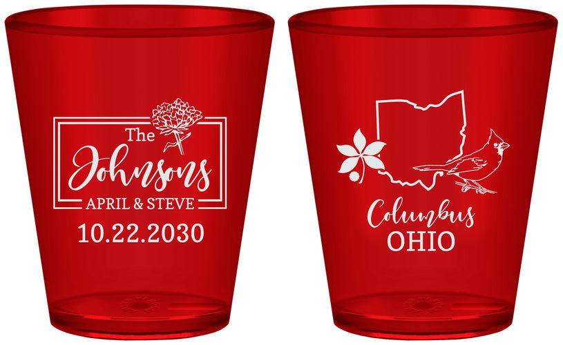 Custom Wedding Plastic Shot Glasses - Ohio | 184