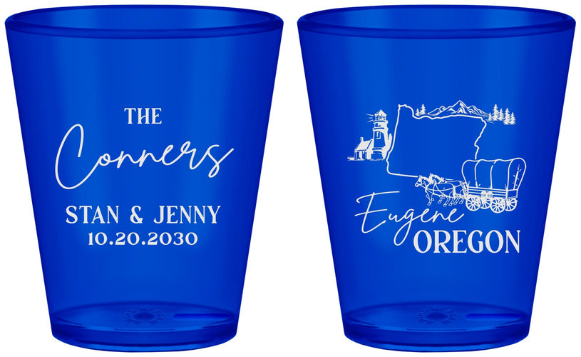 Custom Wedding Plastic Shot Glasses - Oregon | 186