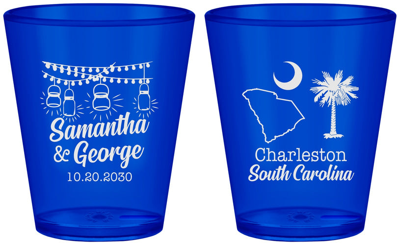 Custom Wedding Plastic Shot Glasses - South Carolina | 189
