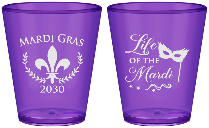Custom Mardi Gras Plastic Shot Glasses - Life Of The Mardi | 190004