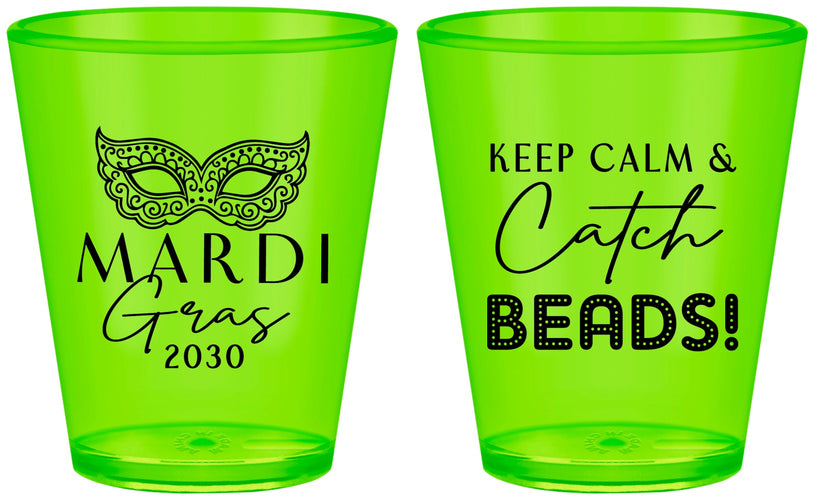 Custom Mardi Gras Plastic Shot Glasses - Beads Nola | 190007