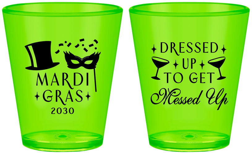 Custom Mardi Gras Plastic Shot Glasses - Fleur De Lis | 190015