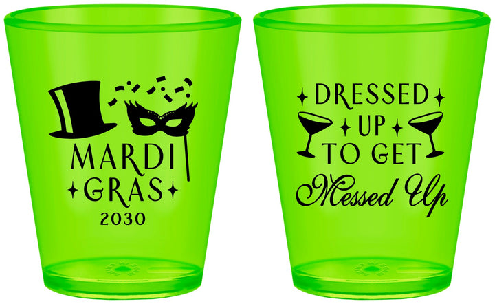 Custom Mardi Gras Plastic Shot Glasses - Fleur De Lis | 190015
