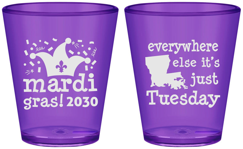 Custom Mardi Gras Plastic Shot Glasses - Nola New Orleans | 190016