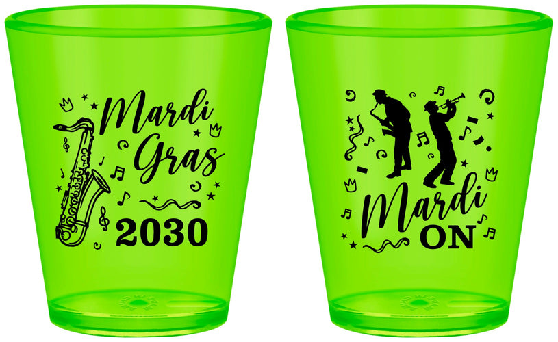 Custom Mardi Gras Plastic Shot Glasses - Mardi On Jazz | 190019