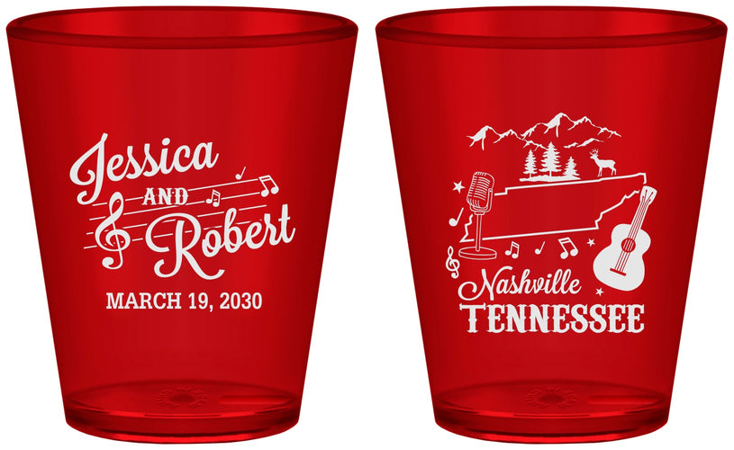 Custom Wedding Plastic Shot Glasses - Tennessee | 191