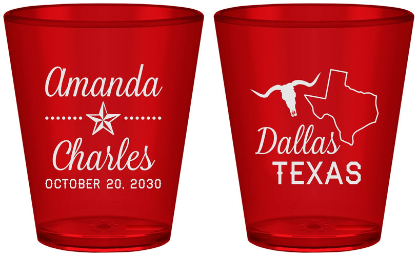 Custom Wedding Plastic Shot Glasses - Texas | 192
