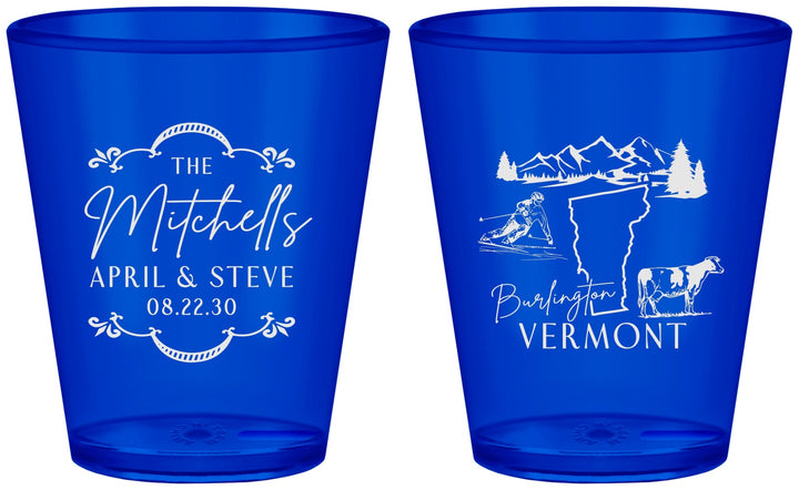 Custom Wedding Plastic Shot Glasses - Vermont | 194