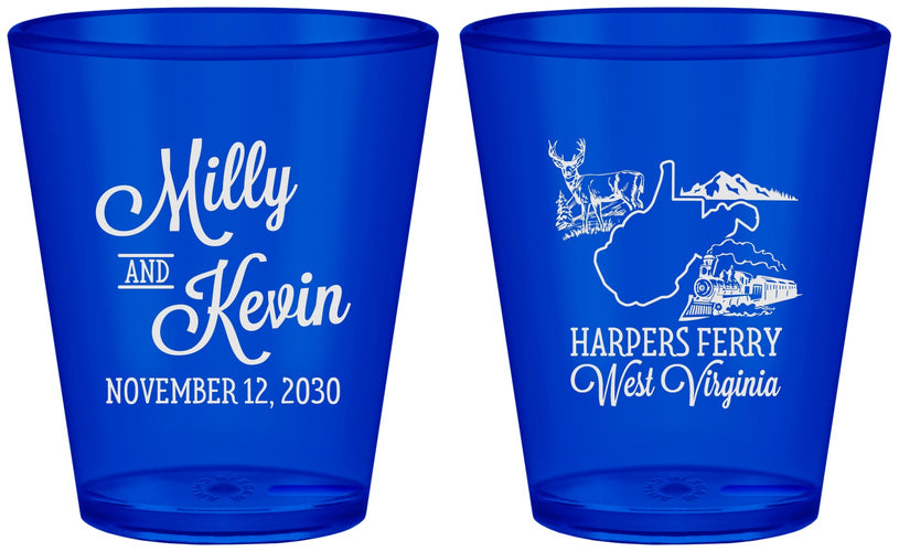 Custom Wedding Plastic Shot Glasses - West Virginia | 197