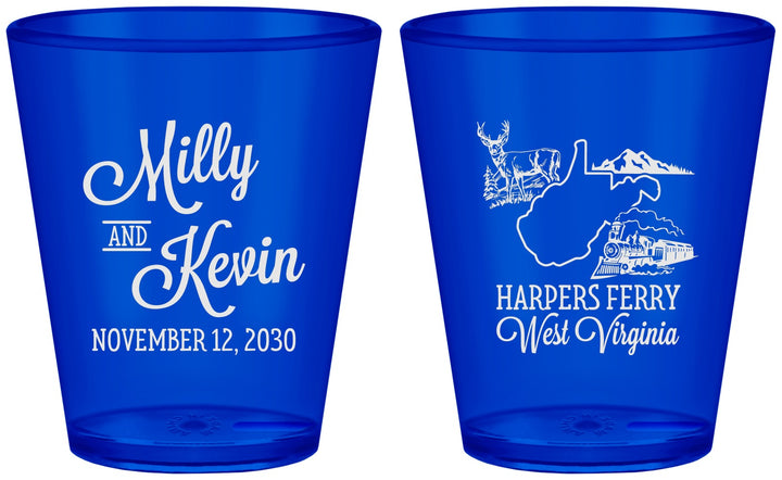 Custom Wedding Plastic Shot Glasses - West Virginia | 197