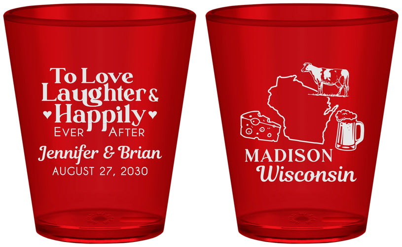 Custom Wedding Plastic Shot Glasses - Wisconsin | 198