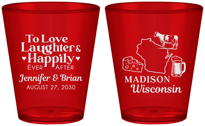 Custom Wedding Plastic Shot Glasses - Wisconsin | 198