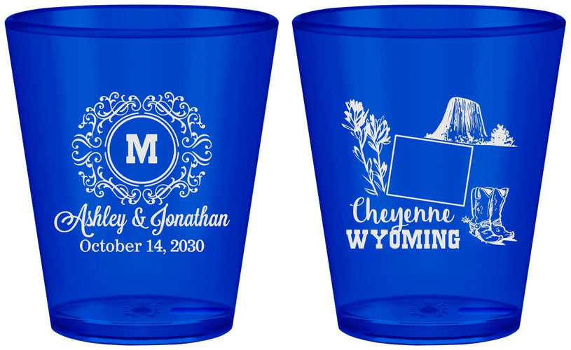 Custom Wedding Plastic Shot Glasses - Wyoming | 199