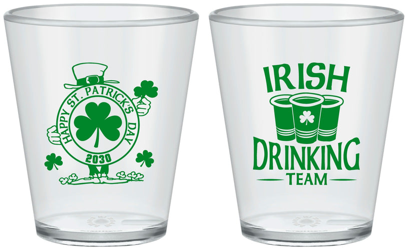 Custom St Patricks Day Plastic Shot Glasses - Irish Drinking Team | 200006