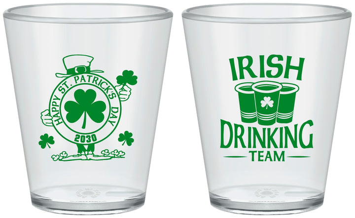 Custom St Patricks Day Plastic Shot Glasses - Irish Drinking Team | 200006