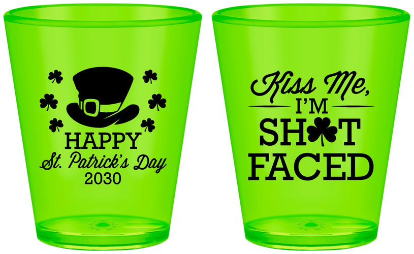 Custom St Patricks Day Plastic Shot Glasses - Leprechaun | 200009