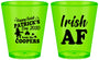 Custom St Patricks Day Plastic Shot Glasses - Irish Af Leprechaun | 200012