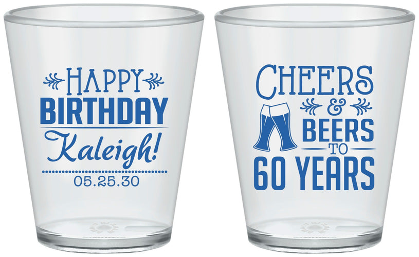 Custom Birthday Plastic Shot Glasses - 60th | 20006