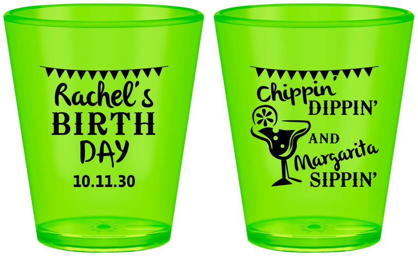 Custom Birthday Plastic Shot Glasses - Fiesta Margarita | 20009