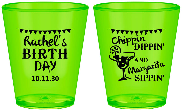 Custom Birthday Plastic Shot Glasses - Fiesta Margarita | 20009