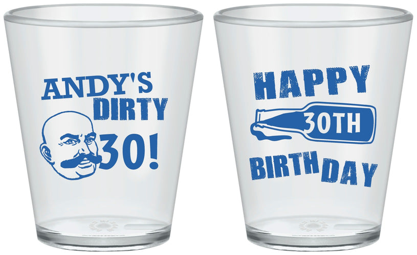 Custom Birthday Plastic Shot Glasses - 30th | 20012