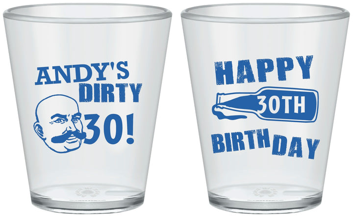 Custom Birthday Plastic Shot Glasses - 30th | 20012