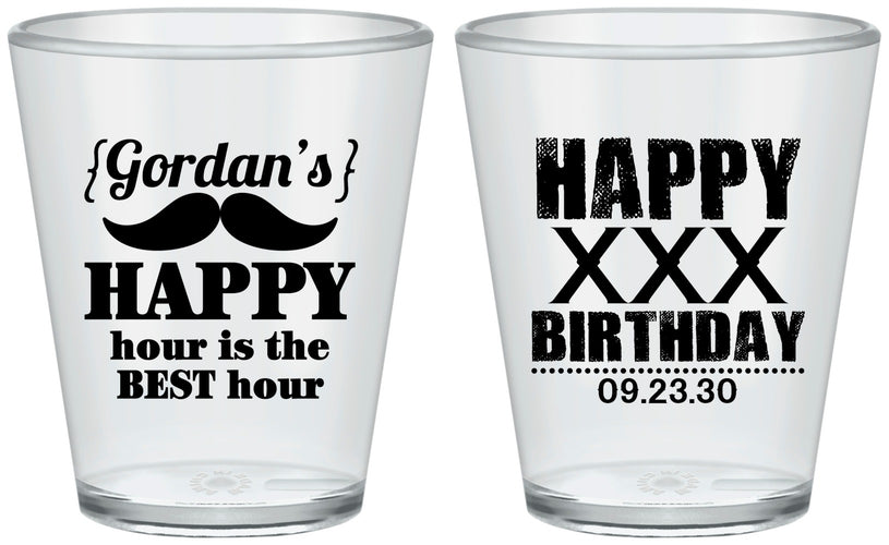 Custom Birthday Plastic Shot Glasses - 30th | 20013