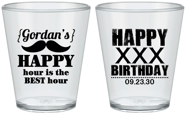 Custom Birthday Plastic Shot Glasses - 30th | 20013