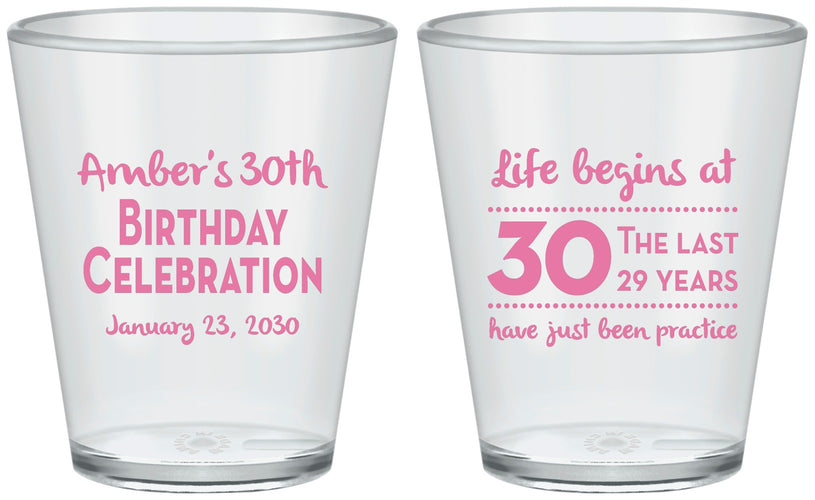 Custom Birthday Plastic Shot Glasses - 30th The Last 29 Years | 20019