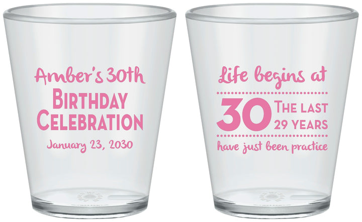 Custom Birthday Plastic Shot Glasses - 30th The Last 29 Years | 20019