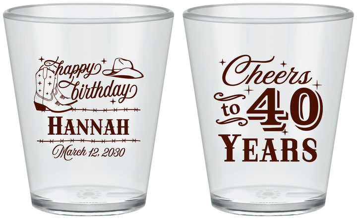 Custom Birthday Plastic Shot Glasses - 40th | 20042