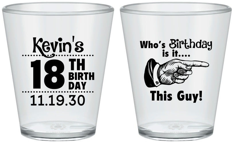Custom Birthday Plastic Shot Glasses - 18th | 20046