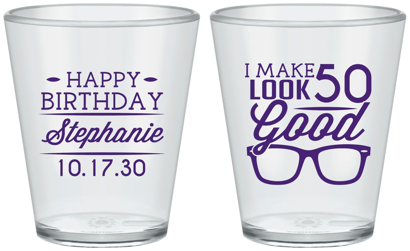 Custom Birthday Plastic Shot Glasses - 50th | 20049