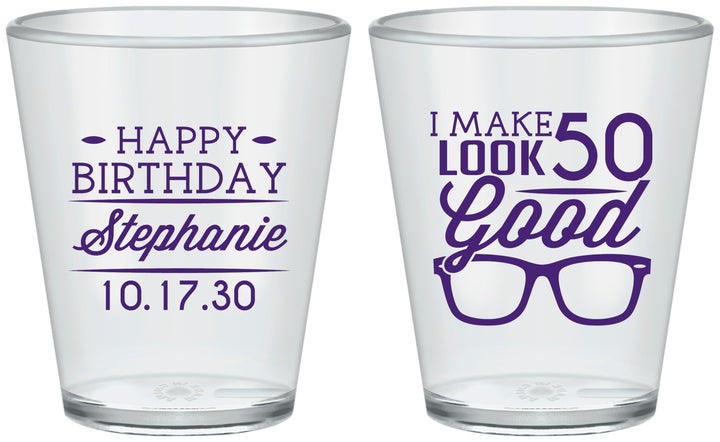 Custom Birthday Plastic Shot Glasses - 50th | 20049