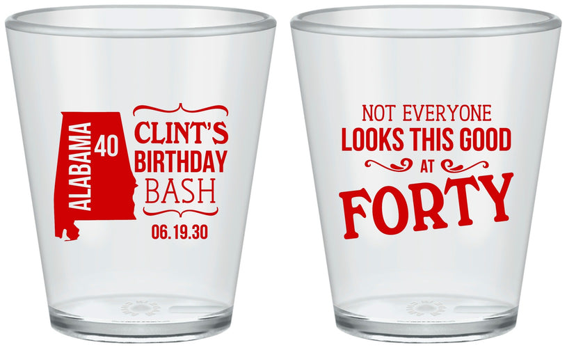 Custom Birthday Plastic Shot Glasses - 40th | 20050