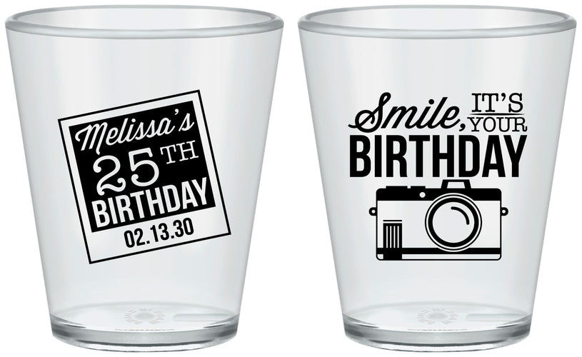 Custom Birthday Plastic Shot Glasses - 25th | 20053