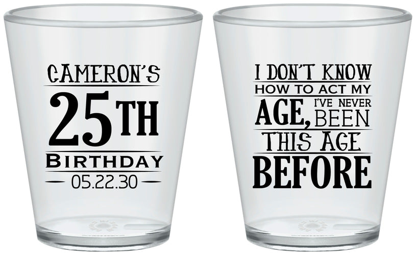 Custom Birthday Plastic Shot Glasses - 25th | 20054