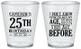 Custom Birthday Plastic Shot Glasses - 25th | 20054