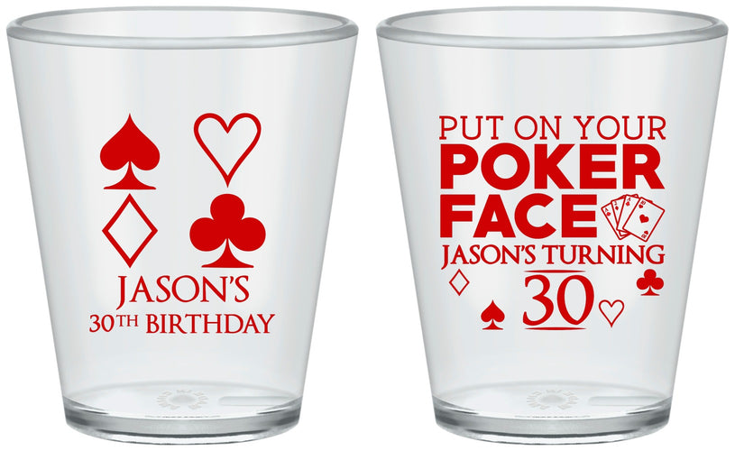 Custom Birthday Plastic Shot Glasses - 30th Las Vegas | 20062