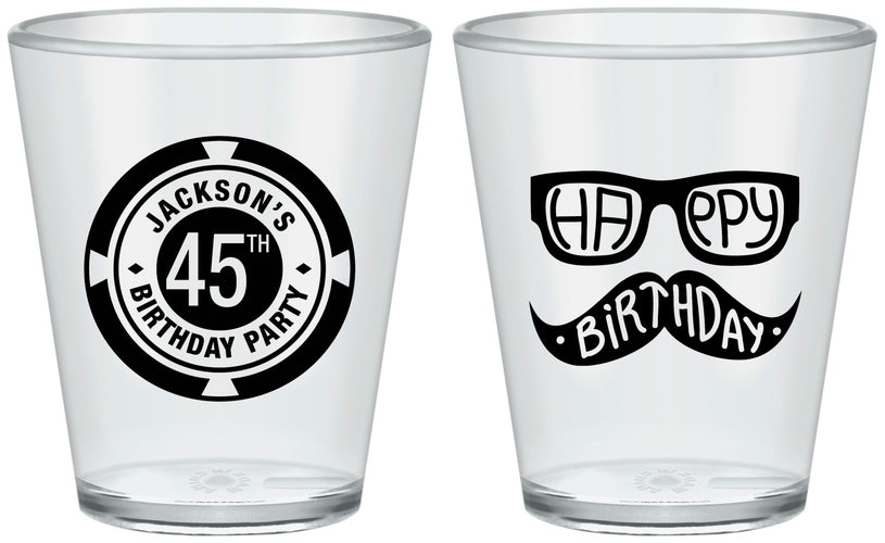 Custom Birthday Plastic Shot Glasses - 45th Las Vegas | 20064