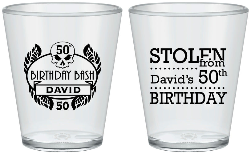 Custom Birthday Plastic Shot Glasses - 50th | 20068