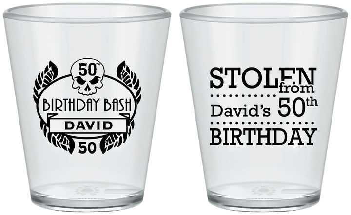 Custom Birthday Plastic Shot Glasses - 50th | 20068